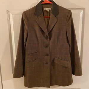 Brown Plaid Wool Jacket